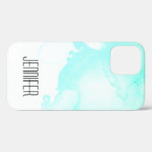 Moderne Abstracte groene en blauwe Waterverf zwemm Case-Mate iPhone Case (Achterkant (horizontaal))