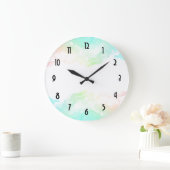 Moderne Abstracte groene en blauwe Waterverf zwemm Grote Klok (Huis)