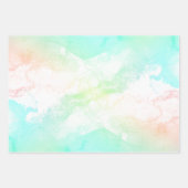 Moderne Abstracte groene en blauwe Waterverf zwemm Inpakpapier Vel (Voorkant 3)