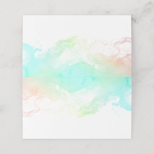 Moderne Abstracte groene en blauwe Waterverf zwemm Plaatskaartje (Buitenkant ongevouwen)