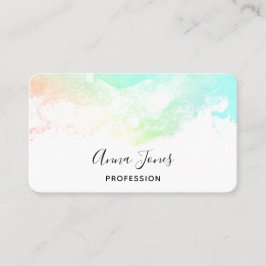 Moderne Abstracte groene en blauwe Waterverf zwemm Visitekaartje