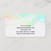 Moderne Abstracte groene en blauwe Waterverf zwemm Visitekaartje (Achterkant)