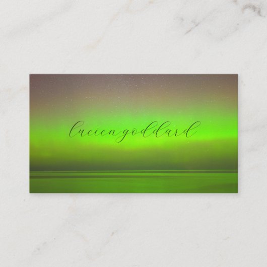 Moderne Abstracte groene gloed minimalistisch Visitekaartje (Voorkant)