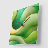 Moderne Abstracte Groene Golf Wandklok (Hoek)