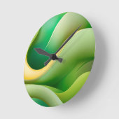 Moderne Abstracte Groene Golf Wandklok (Hoek)
