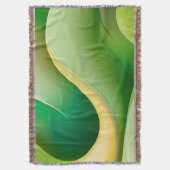 Moderne Abstracte Groene Golf Wandklok Deken (Voorkant Verticaal)