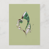 Moderne abstracte groene handtekeninktafbeelding briefkaart (Voorkant)