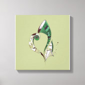 Moderne abstracte groene handtekeninktafbeelding canvas afdruk (Voorkant)