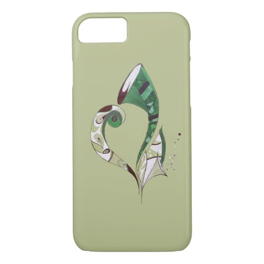 Moderne abstracte groene handtekeninktafbeelding Case-Mate iPhone case (Achterkant)