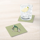 Moderne abstracte groene handtekeninktafbeelding kartonnen onderzetters (Insitu)