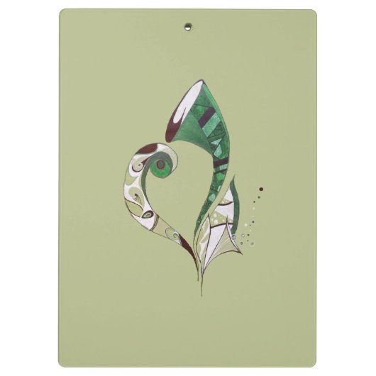 Moderne abstracte groene handtekeninktafbeelding klembord (Achterkant)