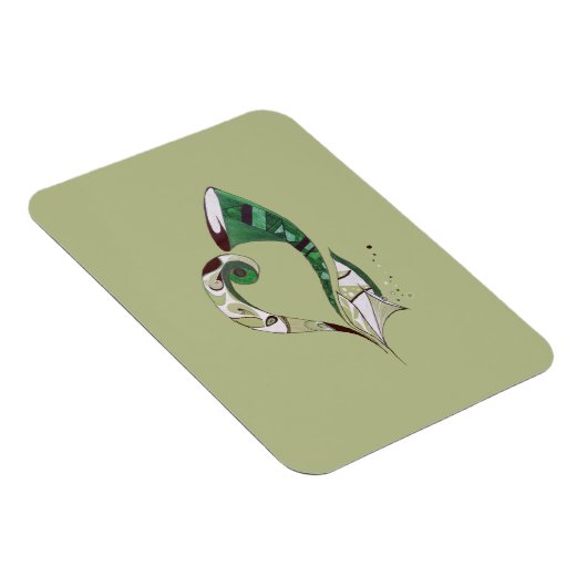 Moderne abstracte groene handtekeninktafbeelding magneet (Rechterzijde)