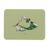 Moderne abstracte groene handtekeninktafbeelding magneet (Horizontaal)