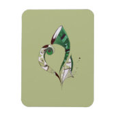 Moderne abstracte groene handtekeninktafbeelding magneet (Verticaal)