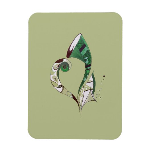 Moderne abstracte groene handtekeninktafbeelding magneet (Verticaal)