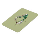 Moderne abstracte groene handtekeninktafbeelding magneet (Linkerzijde)