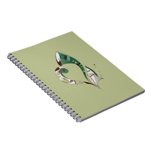 Moderne abstracte groene handtekeninktafbeelding notitieboek (Rechterzijde)