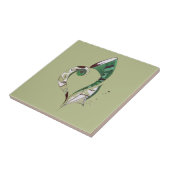 Moderne abstracte groene handtekeninktafbeelding tegeltje (Zijkant)