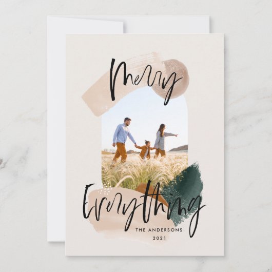 Moderne abstracte groene kerstfeestdag met fotogra aankondiging (Voorkant)