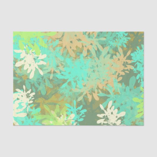 Moderne Abstracte groene lederen patroontriptych Tissuepapier (Voorkant)