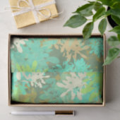 Moderne Abstracte groene lederen patroontriptych Tissuepapier (Geschenk)