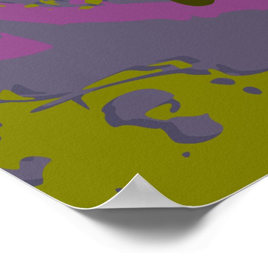 Moderne Abstracte Groene Paarse Vector Verf Splatt Poster (Hoek)