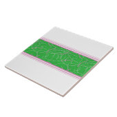 Moderne Abstracte groene roze Floral Versie 2 Gren Tegeltje (Zijkant)