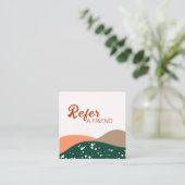 Moderne Abstracte groene Terra Cotta Yoga Aanbevelingskaartje (Staand voorkant)