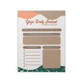 Moderne Abstracte groene Terra Cotta Yoga Dagelijk Notitieblok (Linkerzijde)