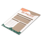 Moderne Abstracte groene Terra Cotta Yoga Dagelijk Notitieblok (Schuin)