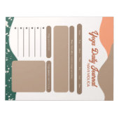 Moderne Abstracte groene Terra Cotta Yoga Dagelijk Notitieblok (Voorkant)