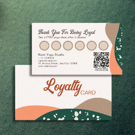 Moderne Abstracte groene Terra Cotta Yoga Klantenkaartje