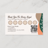 Moderne Abstracte groene Terra Cotta Yoga Klantenkaartje (Achterkant)