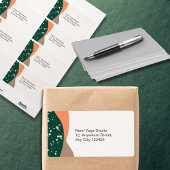 Moderne Abstracte groene Terra Cotta Yoga Studio Etiket