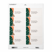 Moderne Abstracte groene Terra Cotta Yoga Studio Etiket (Full Sheet)