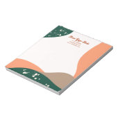 Moderne Abstracte groene Terra Cotta Yoga Studio Notitieblok (Linkerzijde)