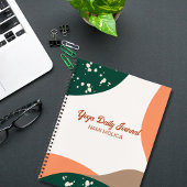 Moderne Abstracte groene Terra Cotta Yoga Studio Notitieboek