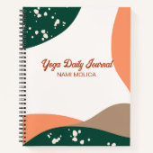 Moderne Abstracte groene Terra Cotta Yoga Studio Notitieboek (Voorkant)