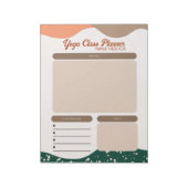 Moderne Abstracte groene Terra Cotta yogales Notitieblok (Linkerzijde)