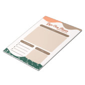 Moderne Abstracte groene Terra Cotta yogales Notitieblok (Schuin)