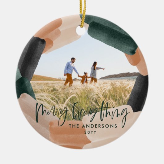 Moderne abstracte groene volledige aftapklep 1 fot keramisch ornament (Voorkant)