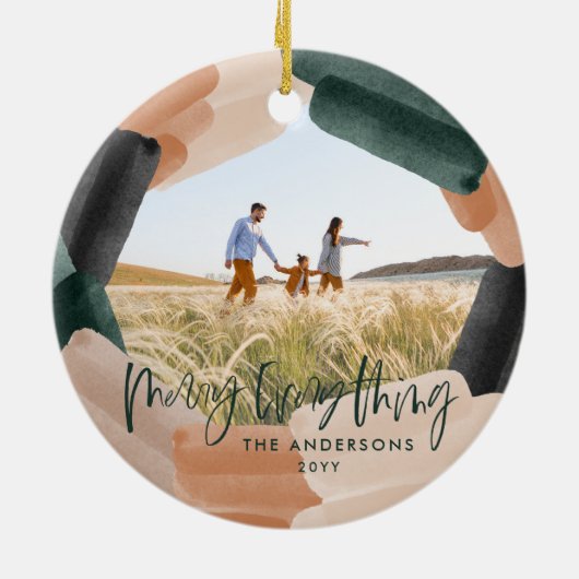 Moderne abstracte groene volledige aftapklep 1 fot keramisch ornament (Achterkant)