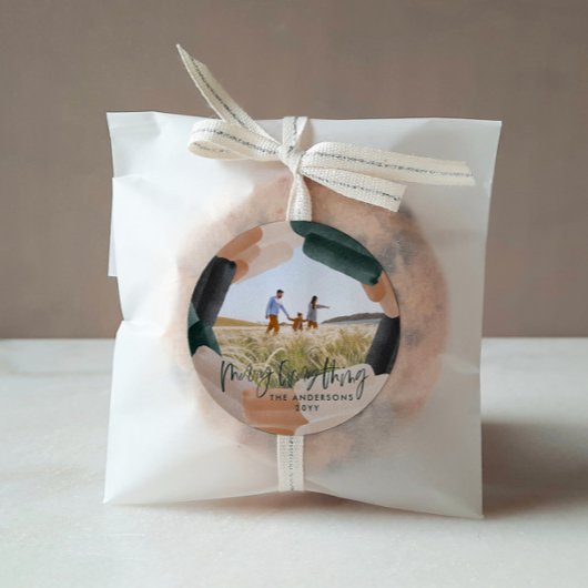 Moderne abstracte groene volledige aftapklep 1 fot ronde sticker