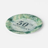 Moderne Abstracte Groene Waterverf Verjaardag Papieren Bordje (Gekanteld)