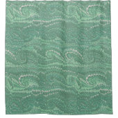 Moderne Abstracte groene wervelingen marmeren patr Douchegordijn (Voorkant)