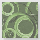 Moderne Abstracte groene wervelsteen Onderzetter (Voorkant)