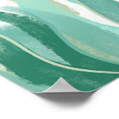 Moderne Abstracte Groene zee Grass waterverf decor Poster (Hoek)