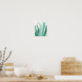 Moderne Abstracte Groene zee Grass waterverf decor Poster (Keuken)