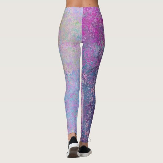 Moderne Abstracte Grunge Pastels Leggings (Achterkant)