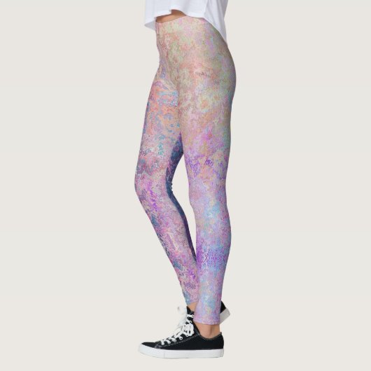 Moderne Abstracte Grunge Pastels Leggings (Links)